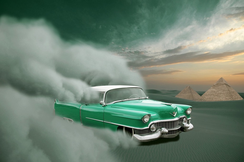 green Cadillac